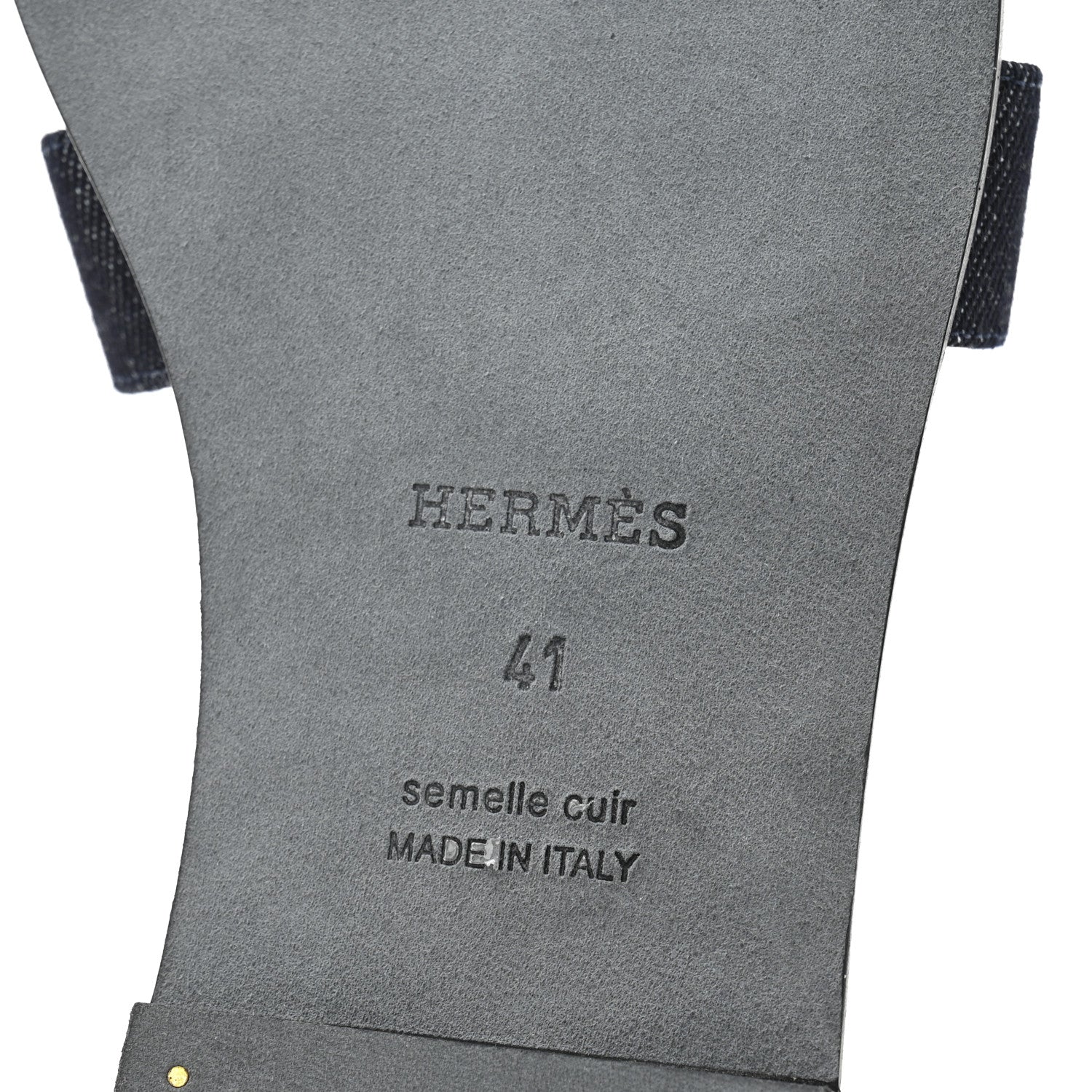 Hermes Denim Canvas Oran Sandals 41 Bleu Brut 7 of 10
