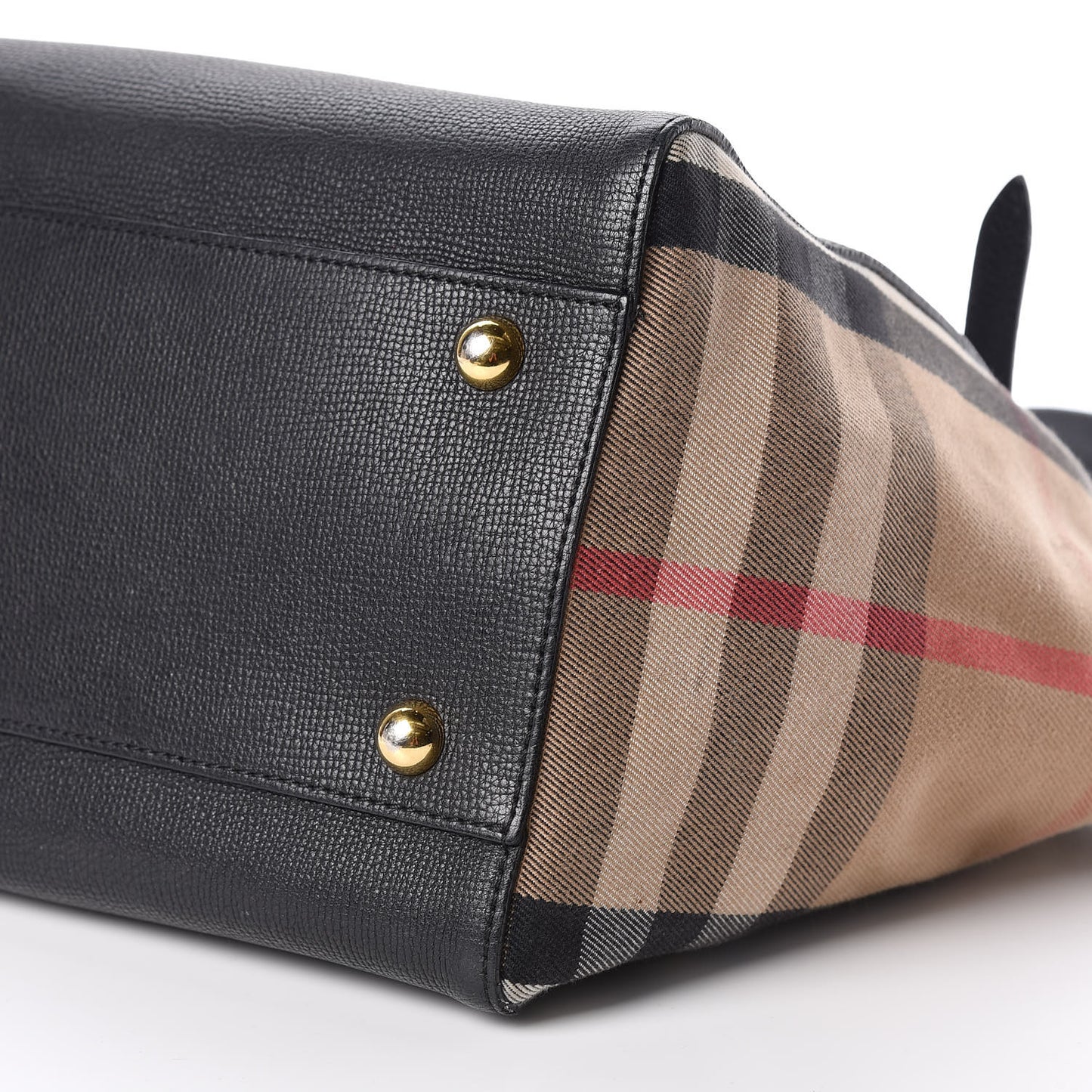 Grainy Calfskin House Check Small Canterbury Black