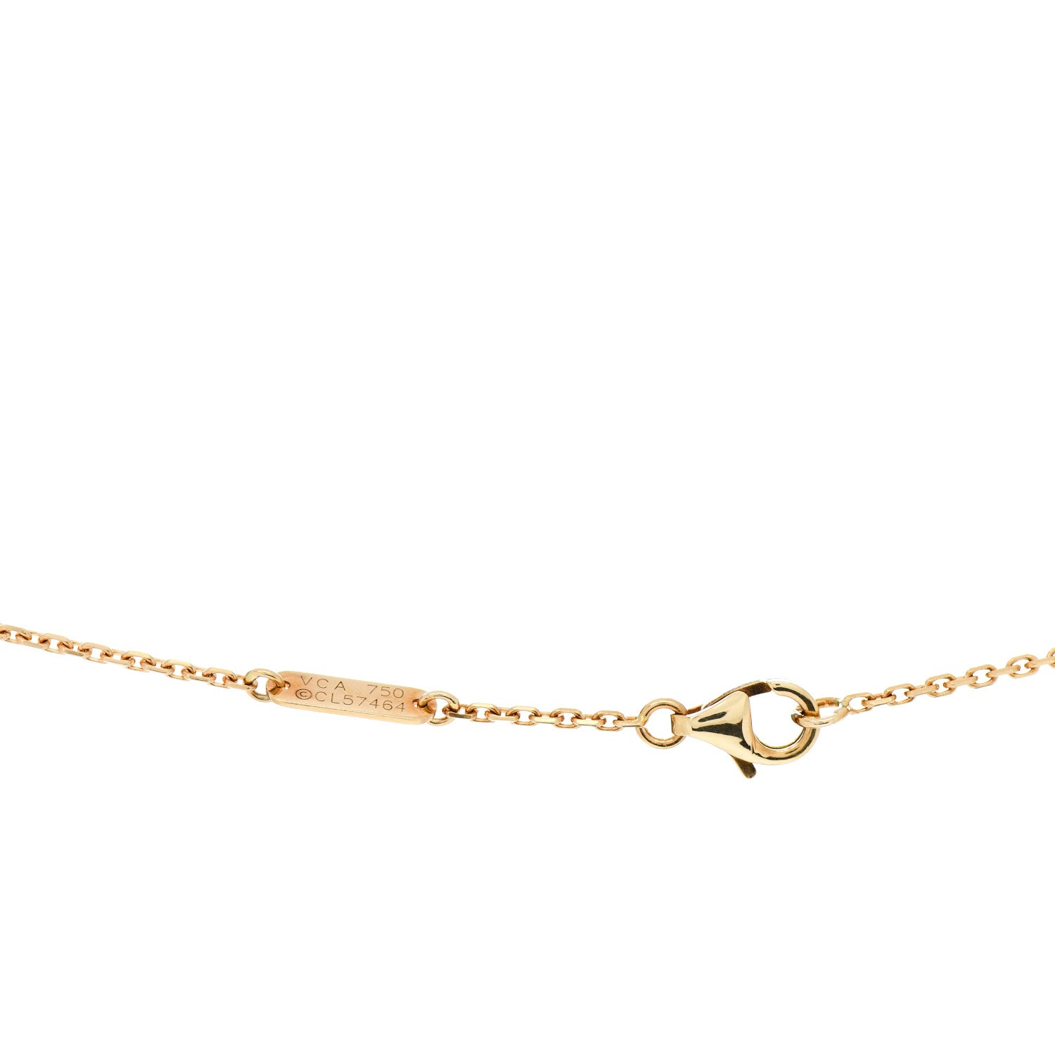Van Cleef & Arpels 18K Yellow Gold Diamond Vintage Alhambra Pendant Necklace 4 of 5
