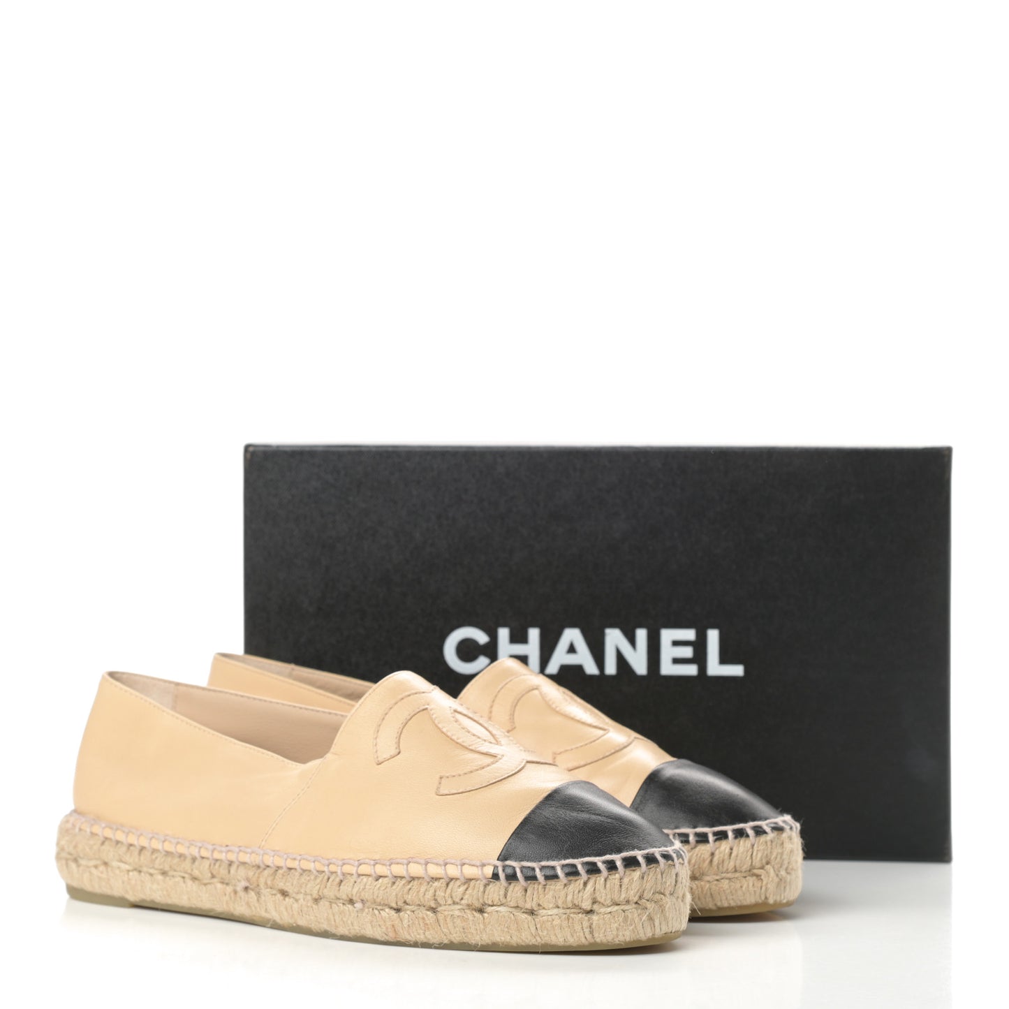 Lambskin CC Espadrilles 39 Beige Black