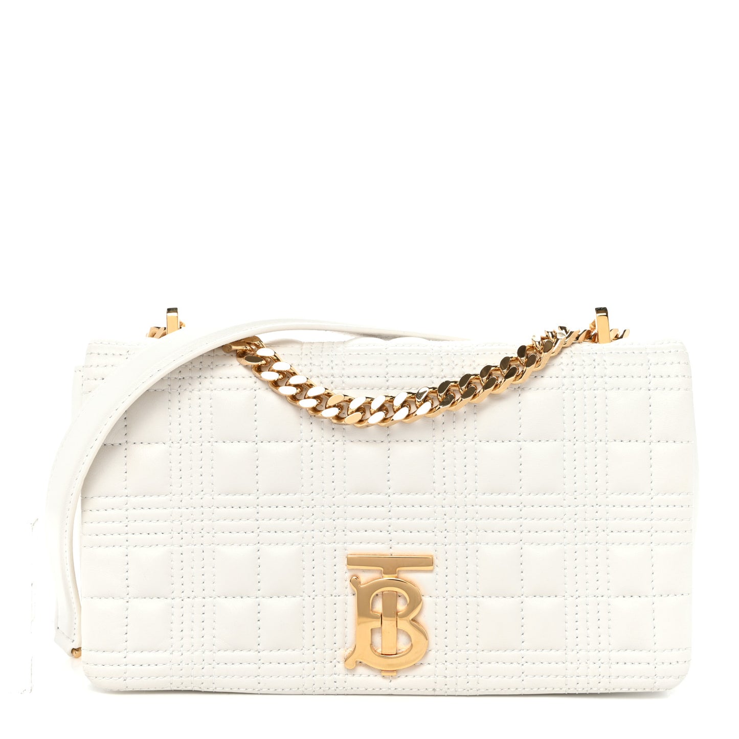 Lambskin Quilted Small Lola Bag White