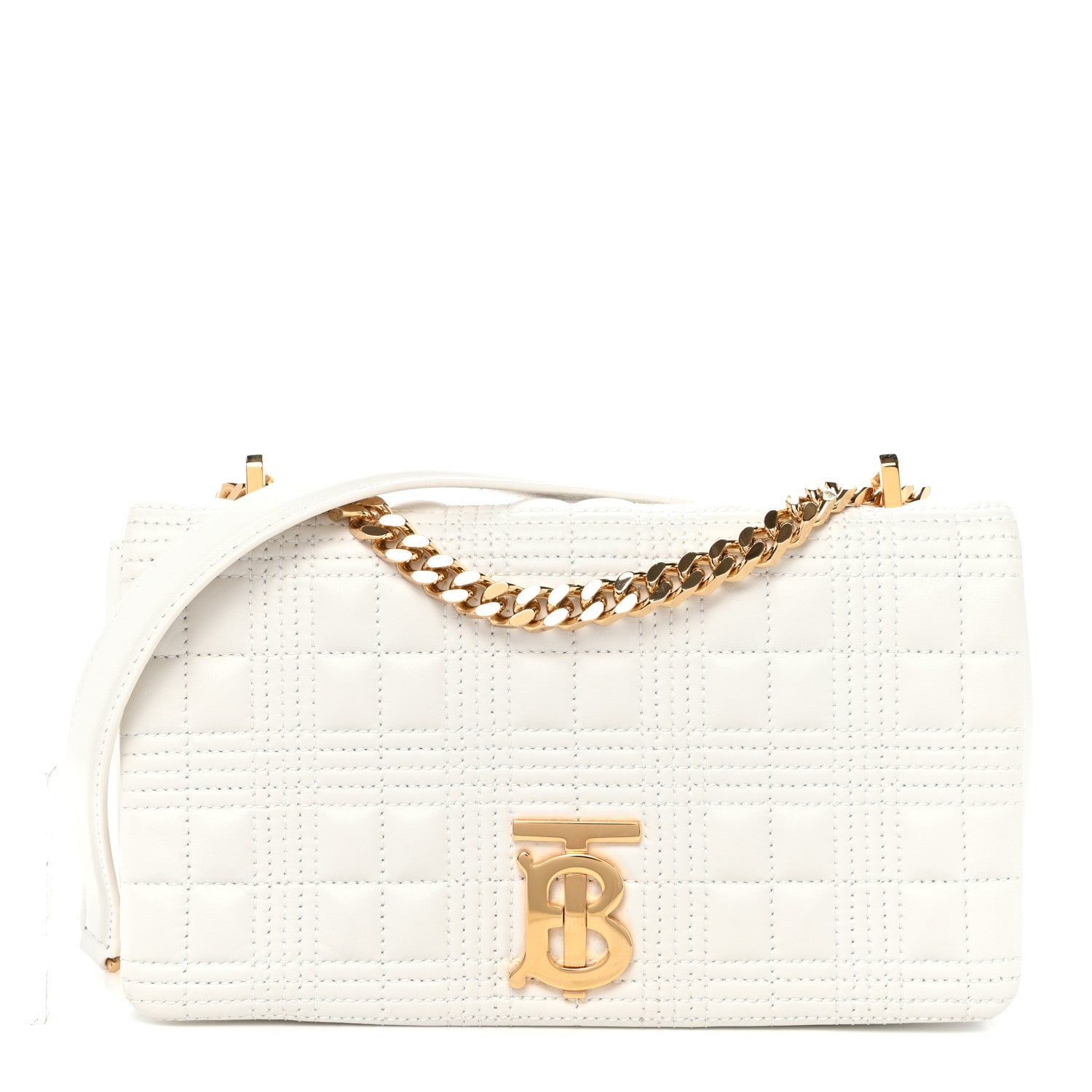 Burberry Lambskin Quilted Small Lola Bag White 1 of 9