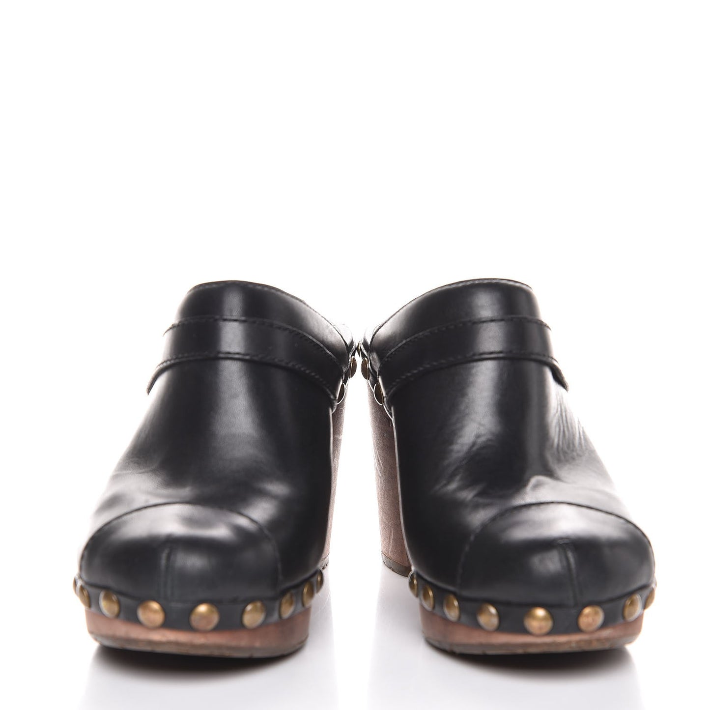 Calfskin Studded Clogs 35.5 Black