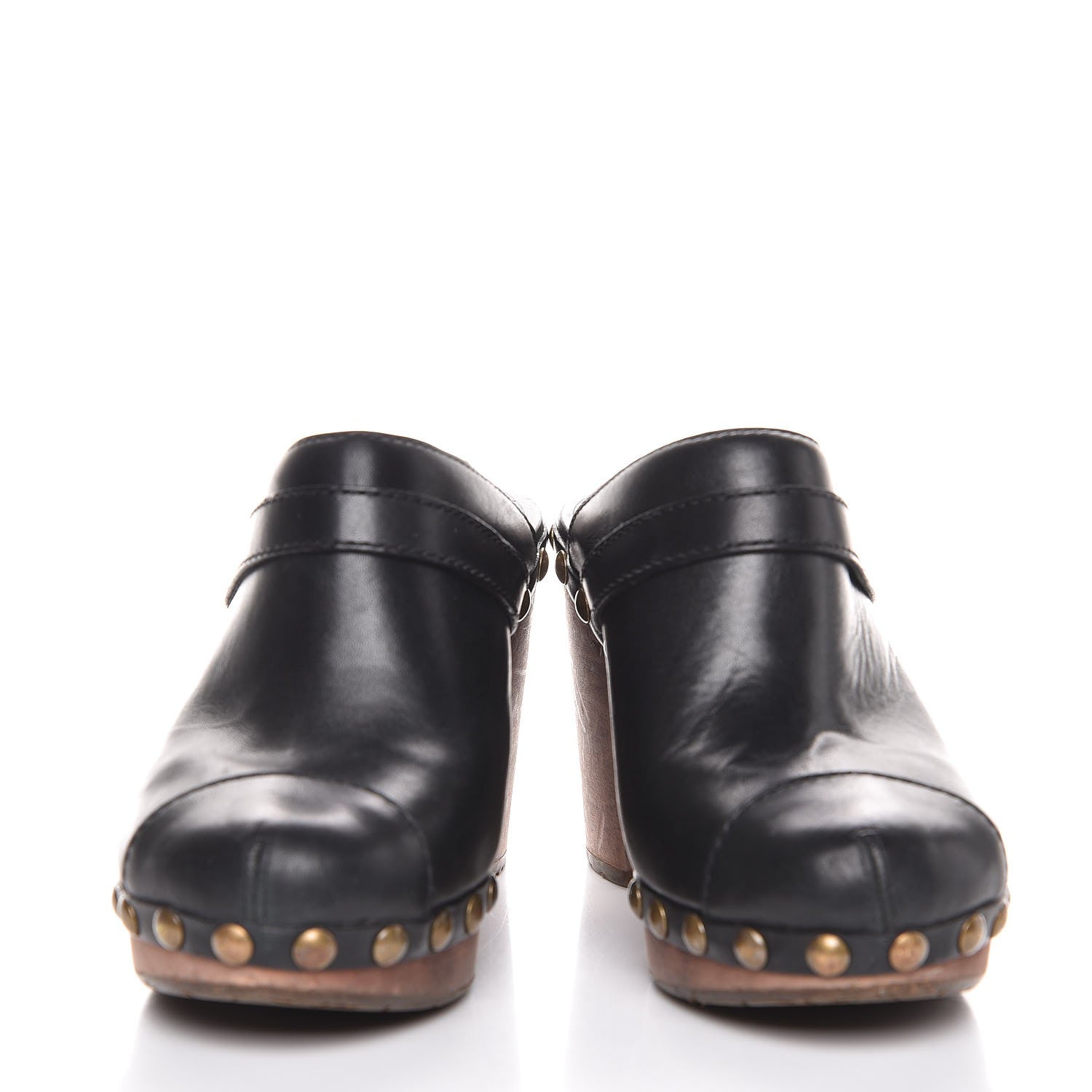 Chanel Calfskin Studded Clogs 35.5 Black 5 of 14