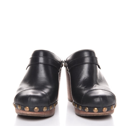 Chanel Calfskin Studded Clogs 35.5 Black 5 of 14
