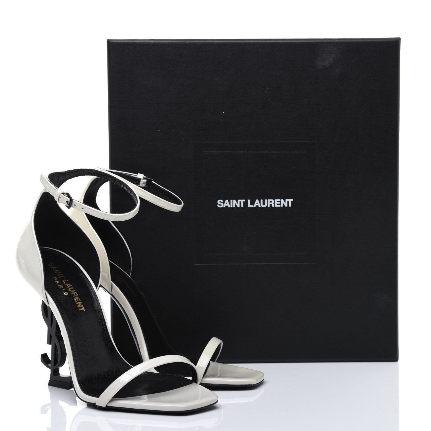 Saint Laurent Patent Calfskin Opyum 110 Sandals 36 Neutro 12 of 12