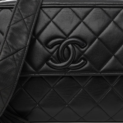 Chanel Lambskin Quilted Tassel Flap Camera Case Black 8 of 10