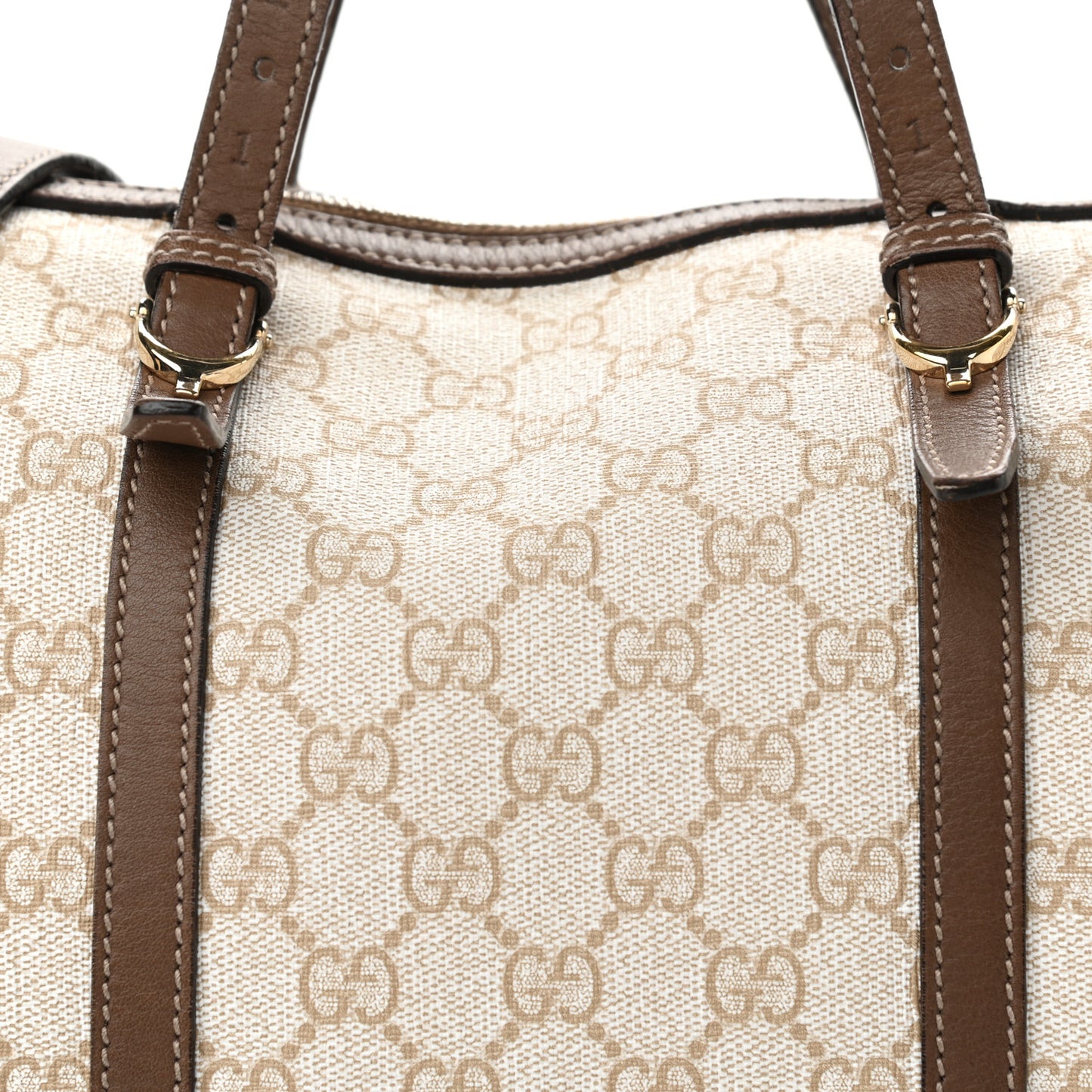 GG Supreme Monogram Calfskin Medium Nice Boston New Mystic White Beige Brown