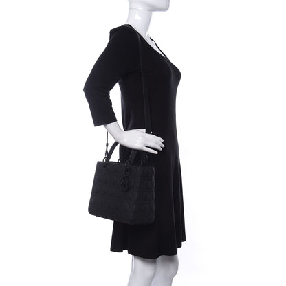 Christian Dior Ultra Matte Calfskin Cannage Medium Lady Dior Black 2 of 9