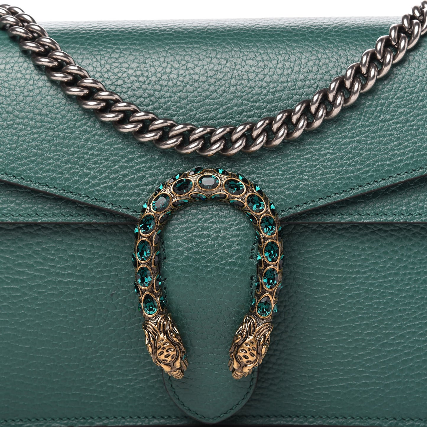 Pebbled Calfskin Small Dionysus Shoulder Bag Emerald