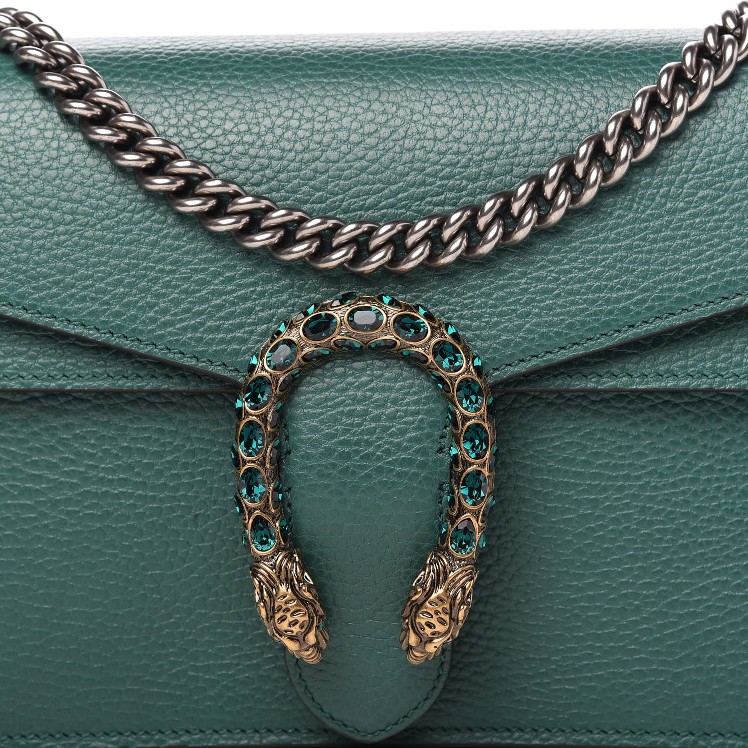 Gucci Pebbled Calfskin Small Dionysus Shoulder Bag Emerald 9 of 9