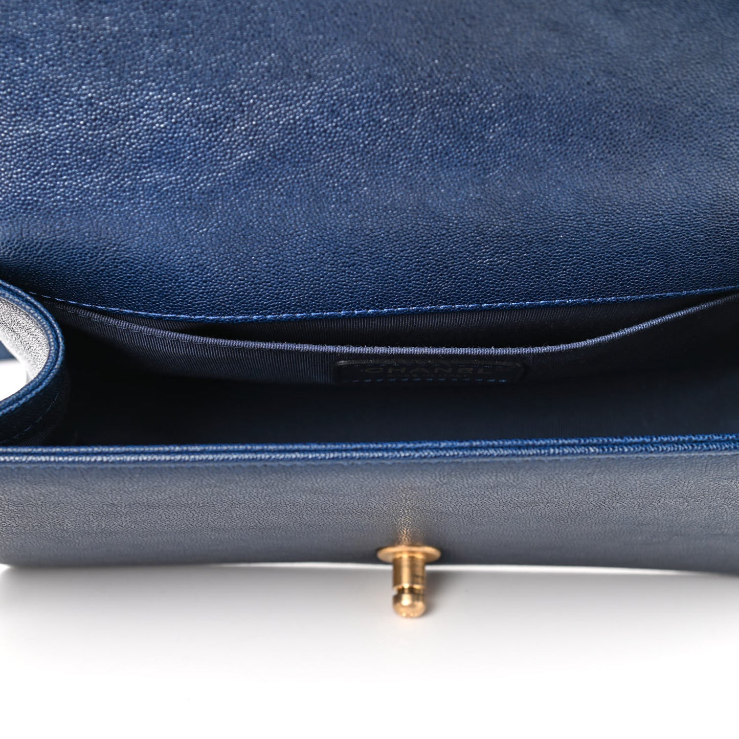 Caviar Quilted Medium Boy Flap Navy