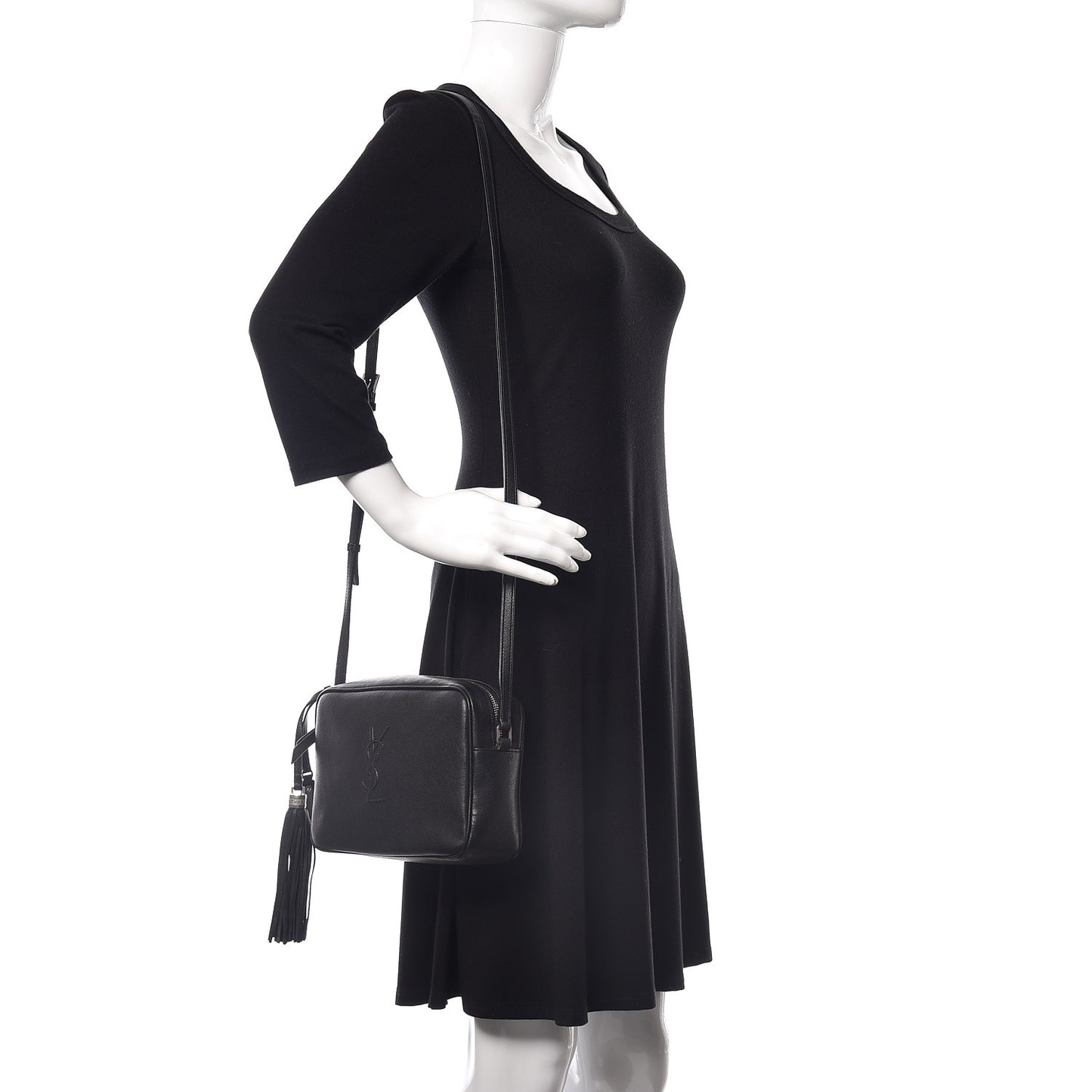 Lambskin Monogram Small Lou Camera Bag Black