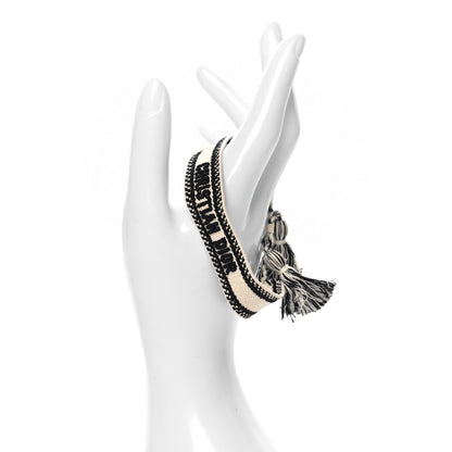 Christian Dior Woven Cotton J'Adior Friendship Bracelet White Black 2 of 3