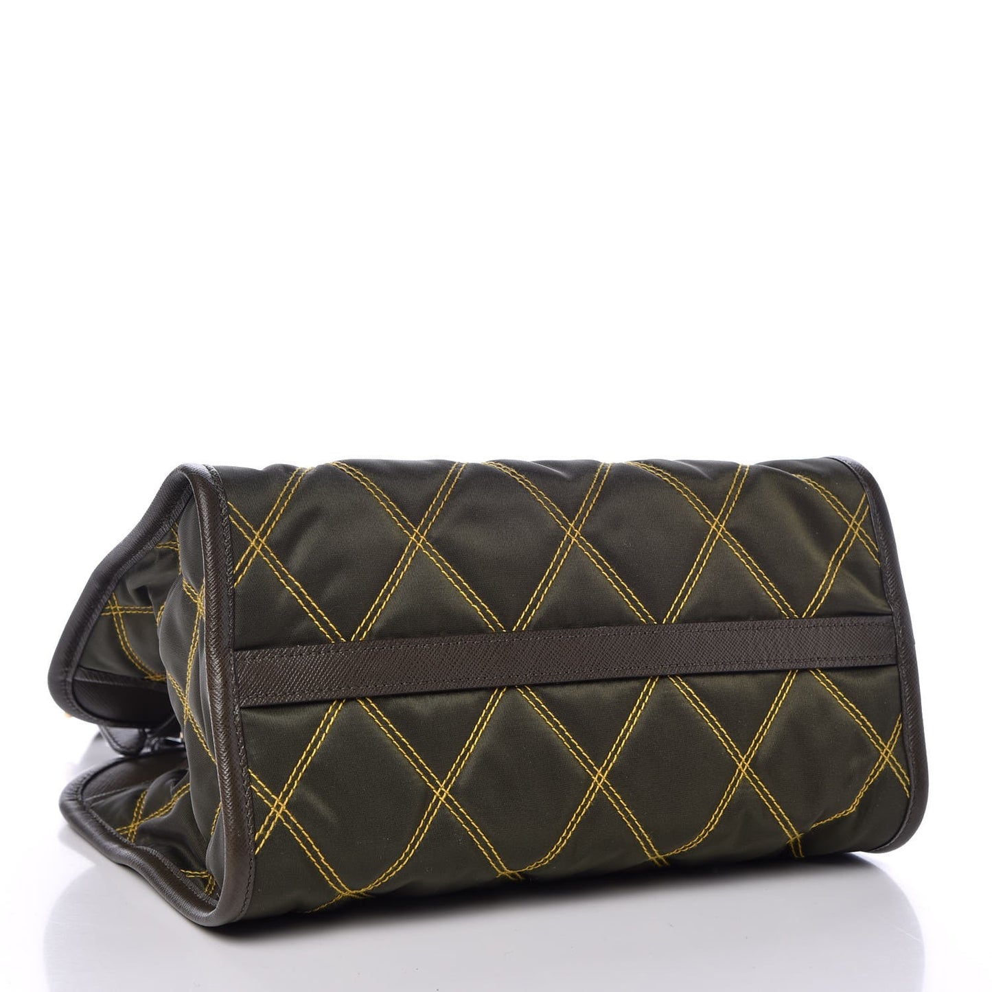 Saffiano Tessuto Nylon Impunturato Quilted Shopper Militare Soleil