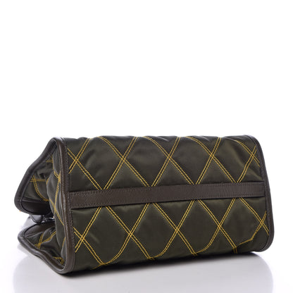 Prada Saffiano Tessuto Nylon Impunturato Quilted Shopper Militare Soleil 5 of 9
