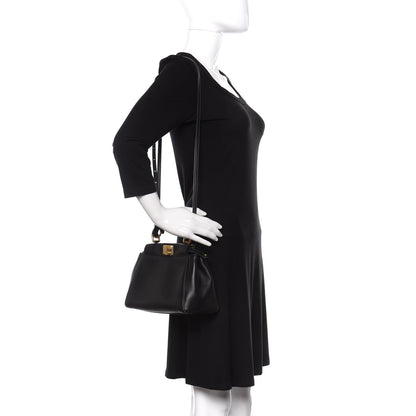 Fendi Nappa Mini Peekaboo Iconic Satchel Black 2 of 12