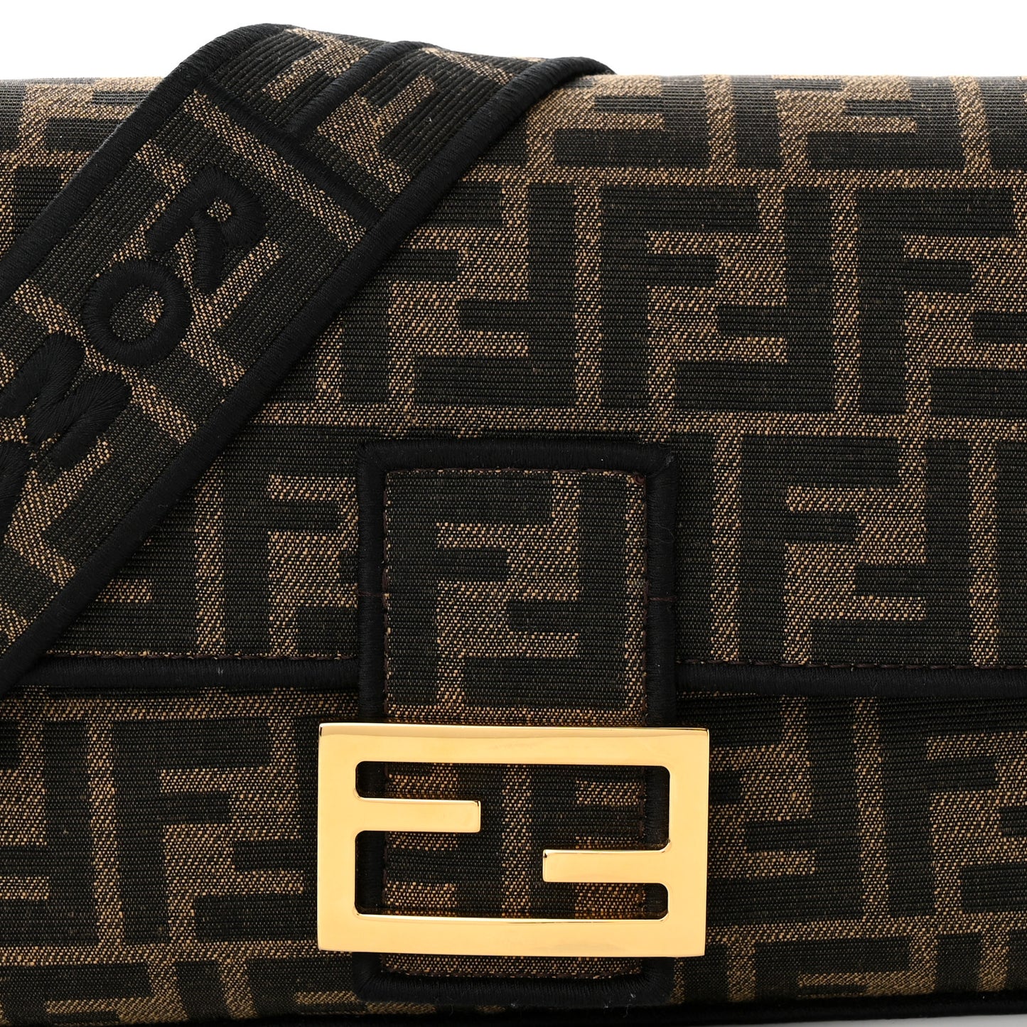 Fabric Jacquard FF 1974 Medium Baguette Tobacco Moro Black