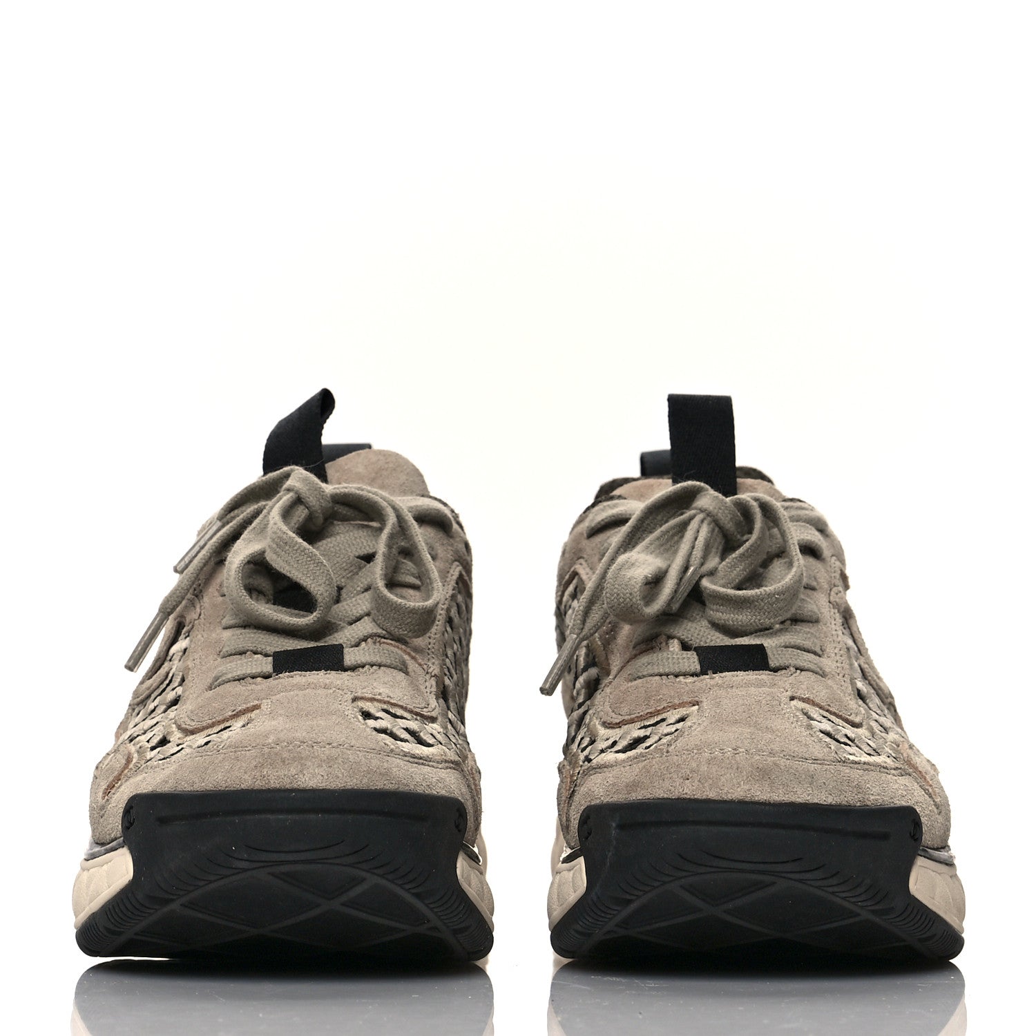 Chanel Suede Calfskin Embroidered CC Sneakers 35.5 Beige Black 2 of 8