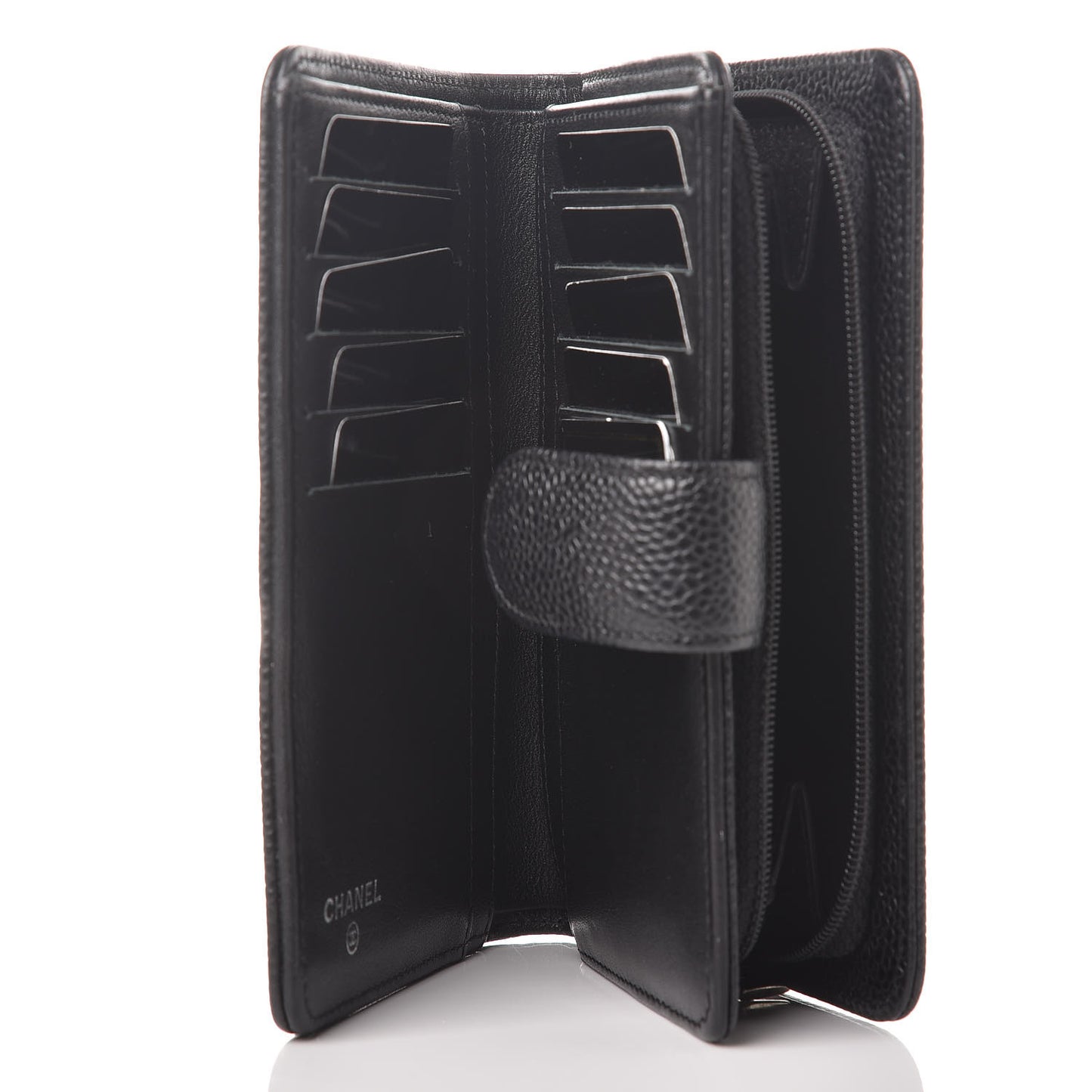 Caviar Timeless CC Zipped Pocket Wallet Black