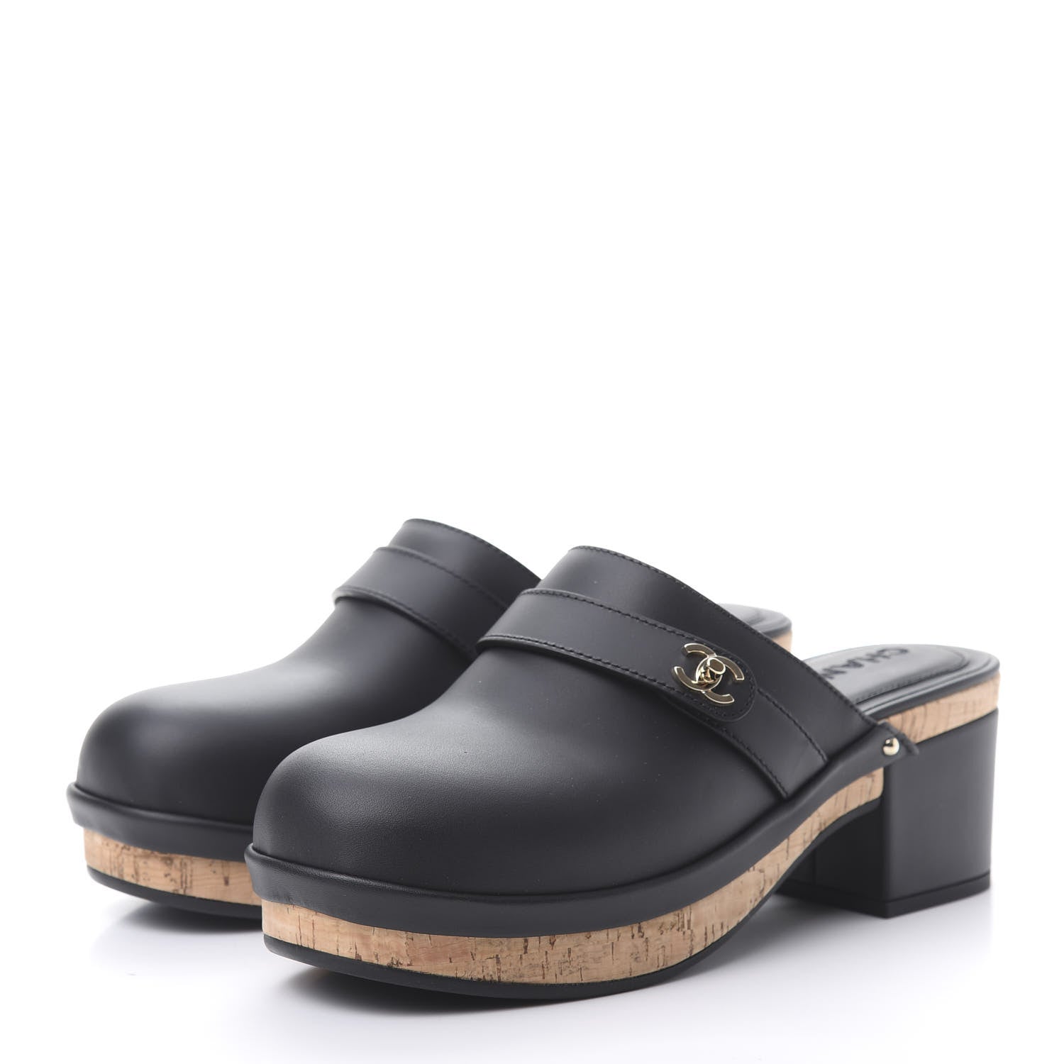 Chanel Calfskin CC Turn Lock Clogs 39 Black 3 of 9