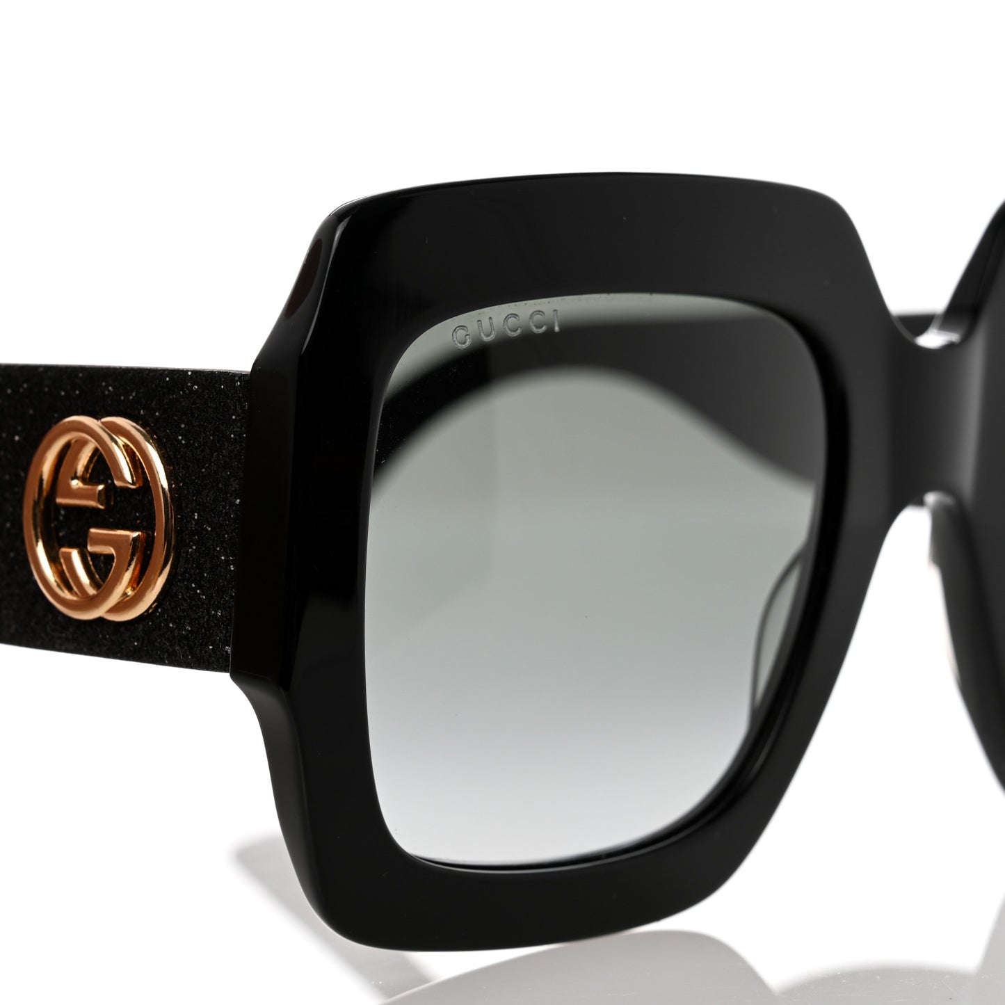Square Frame Glitter GG0102S Sunglasses Black