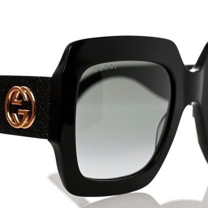 Gucci Square Frame Glitter GG0102S Sunglasses Black 7 of 8