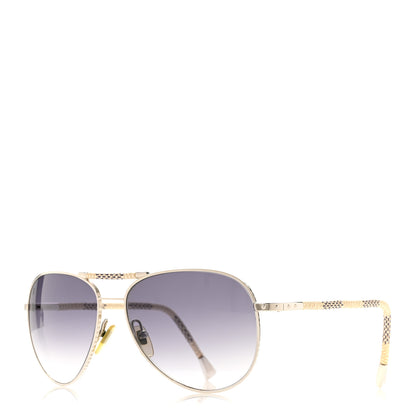 Louis Vuitton Damier Azur Conspiration Pilote Aviator Sunglasses Z0203U 1 of 8