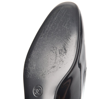 Chanel Patent CC Mocassin Loafers 38 Black 10 of 12