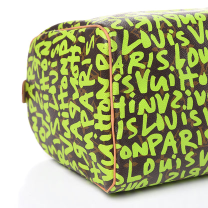 Louis Vuitton Monogram Graffiti Speedy 30 Green 8 of 14