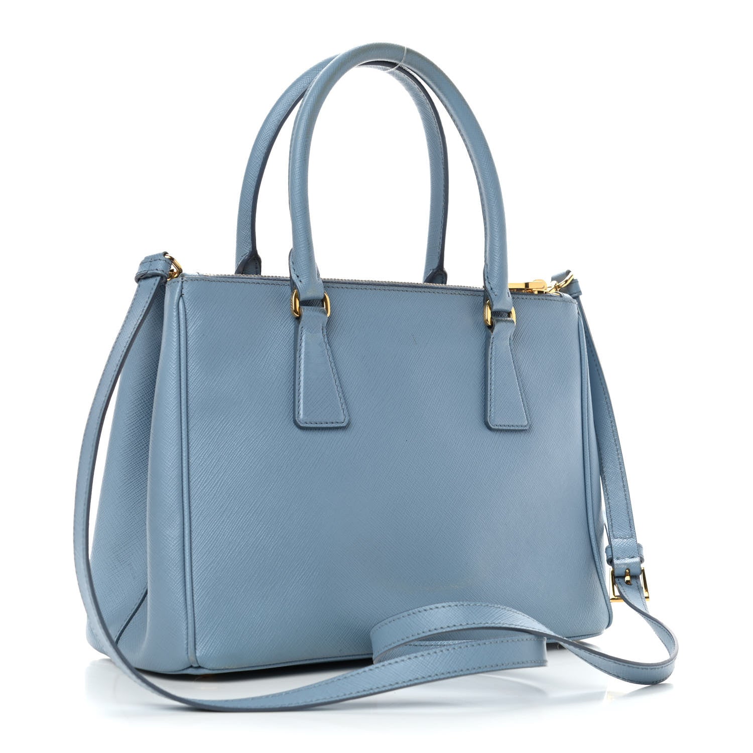 Prada Saffiano Small Galleria Double Zip Tote Aviazione 2 of 6