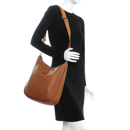 Hermes Taurillon Clemence Evelyne III PM Gold 2 of 8