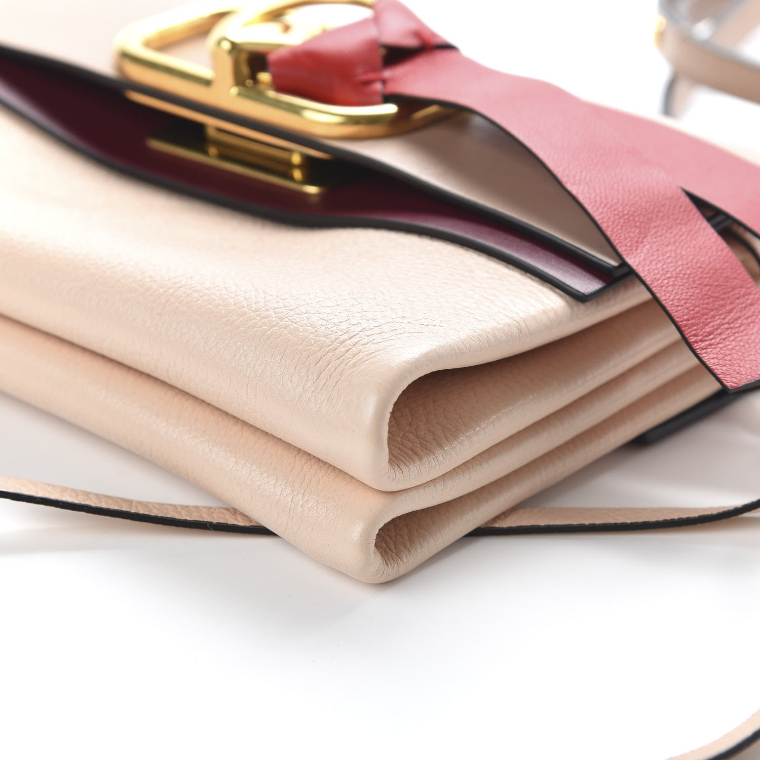 Valentino Garavani Smooth Calfskin Small VRing Crossbody Bag Rose Cannelle Light Ivory Cerise 6 of 10