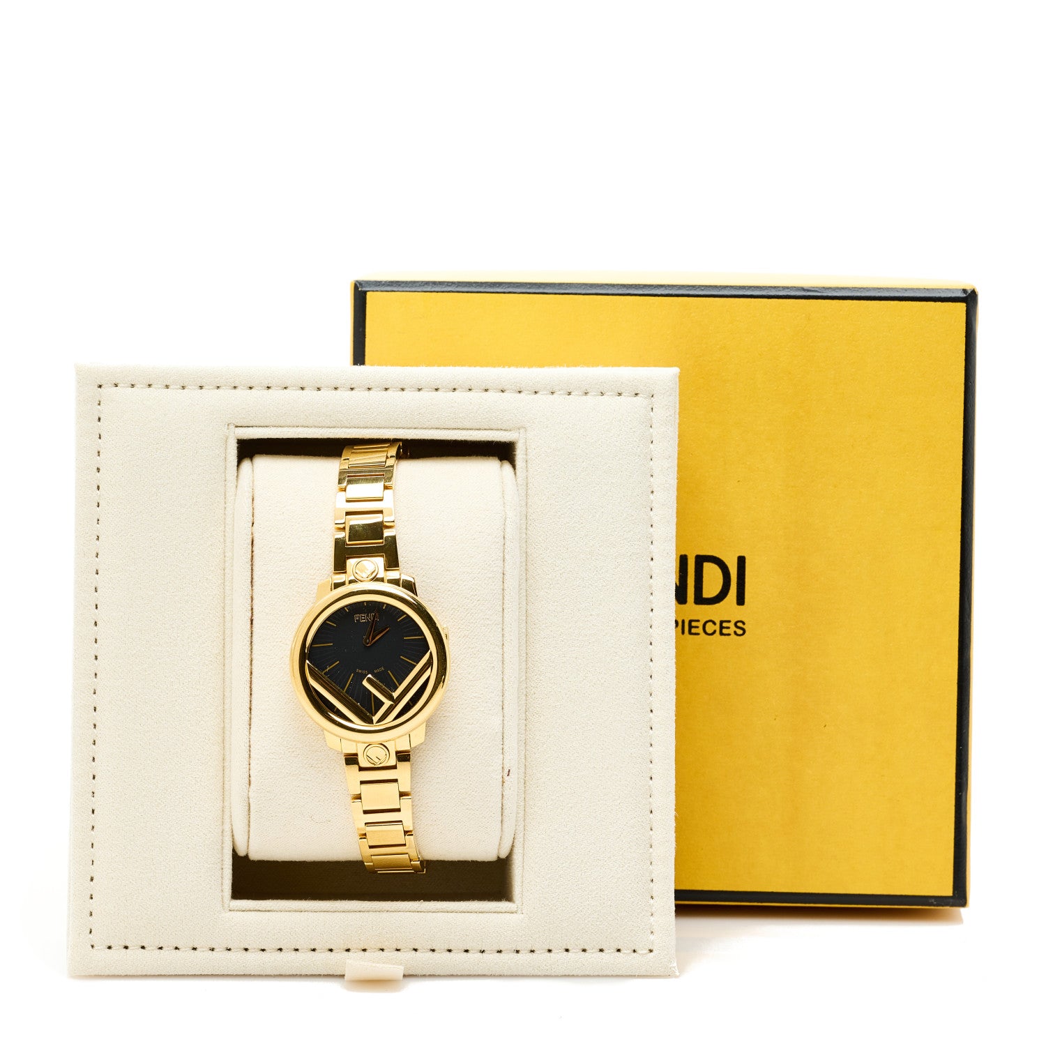 Fendi Stainless Steel 28mm Run Away Quartz Watch Gold 1857988 Fendi Stainless Steel 28mm Run Away Quartz Watch Gold 1857988