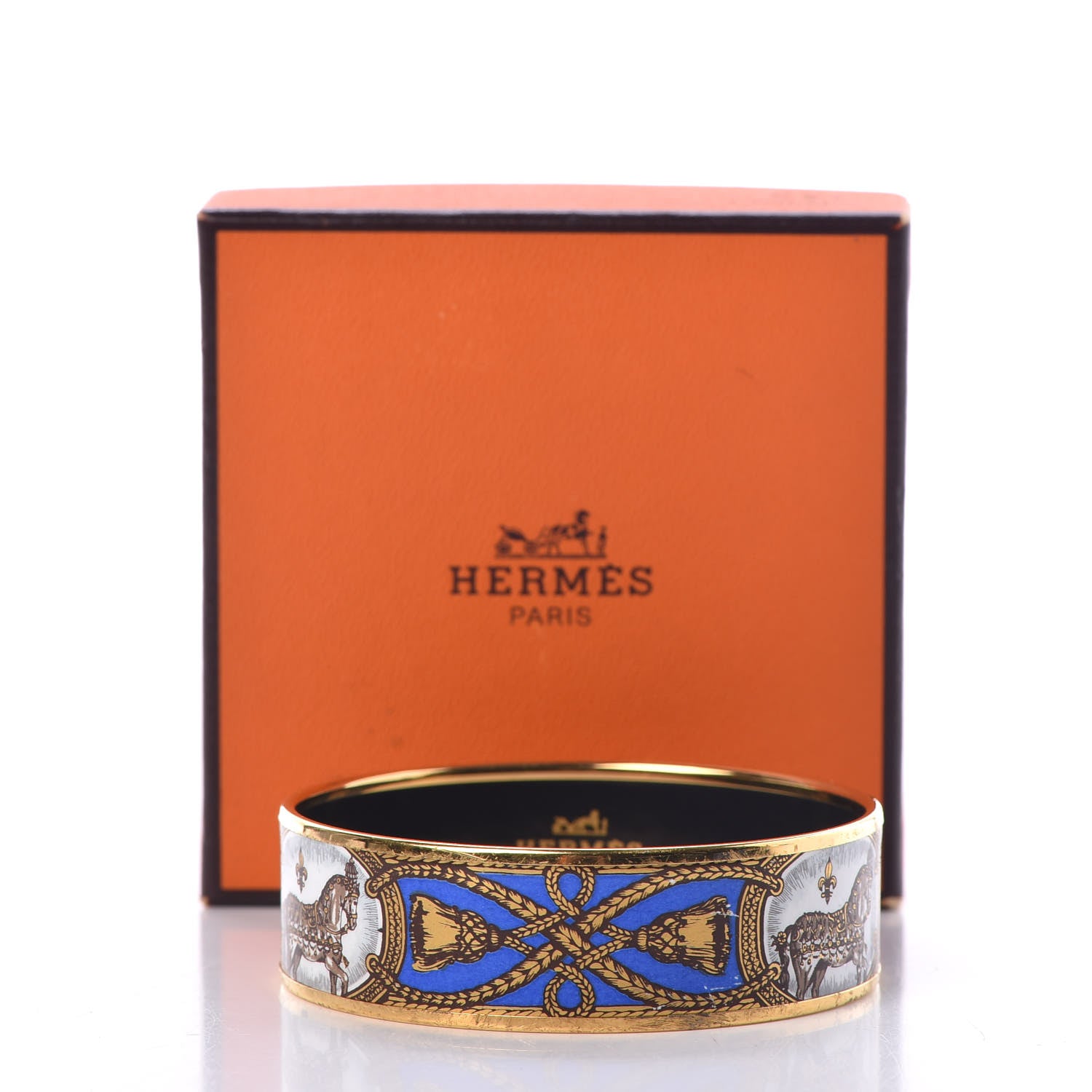 Hermes Enamel Printed Wide Grand Apparat Bracelet 70 7 of 7