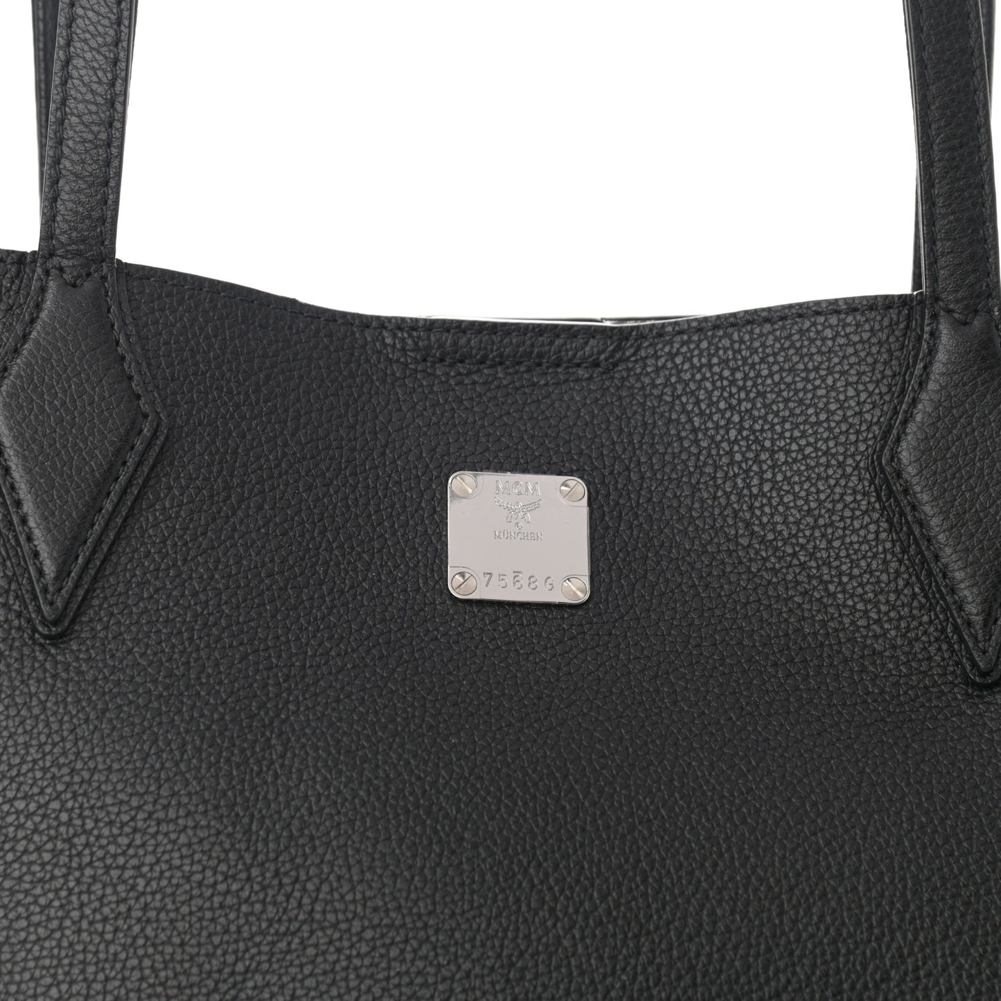 Grained Calfskin Medium Yris Shopper Tote Black
