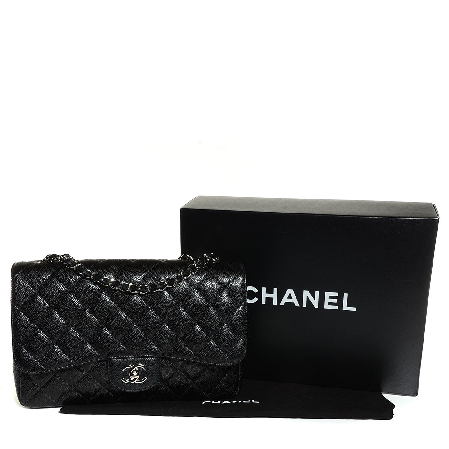 Caviar Quilted Jumbo Single Flap Black