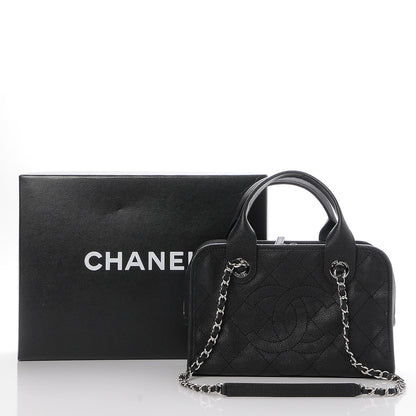 Chanel Caviar Quilted Small Deauville Bowling Bag Black 9 of 9