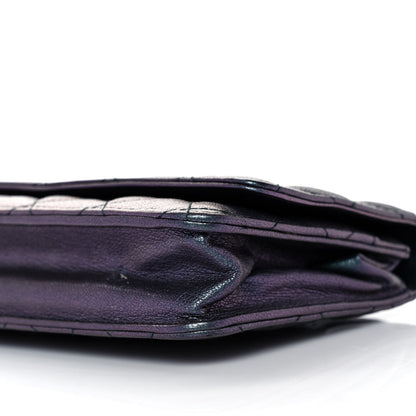 Chanel Iridescent Goatskin Quilted Wallet On Chain WOC Purple 10 of 10