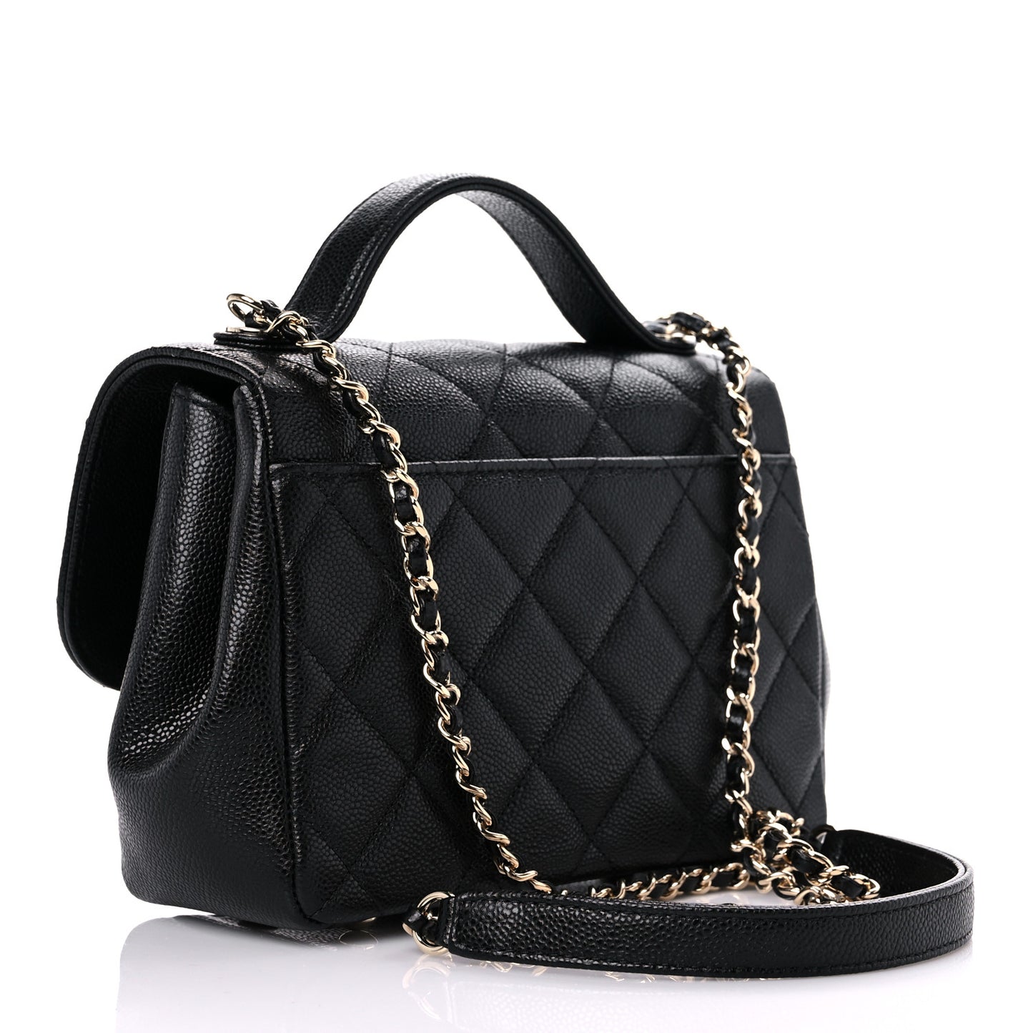 Caviar Quilted Small Business Affinity Flap Black