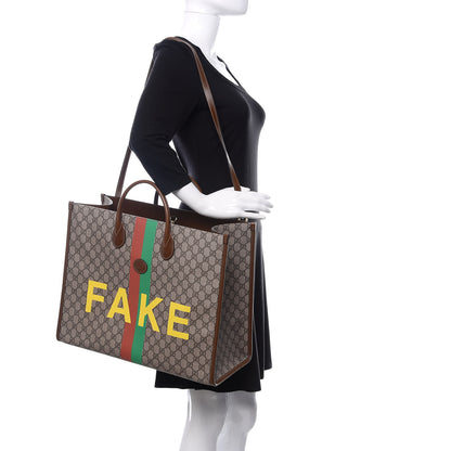 Gucci GG Supreme Monogram Fake/Not Large Retro Interlocking G Tote Bag Beige Brown Sugar 2 of 10