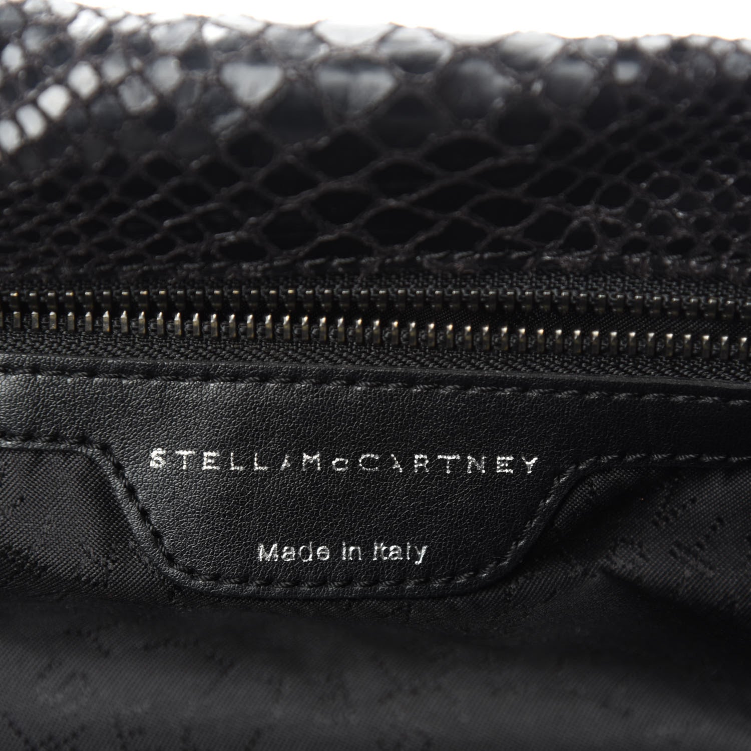 Stella McCartney Snakeskin Effect Falabella Fold Over Tote Black 8 of 11