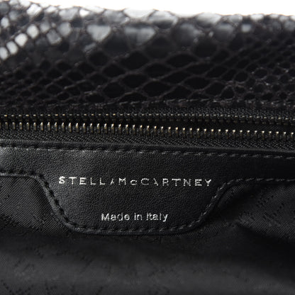 Stella McCartney Snakeskin Effect Falabella Fold Over Tote Black 8 of 11