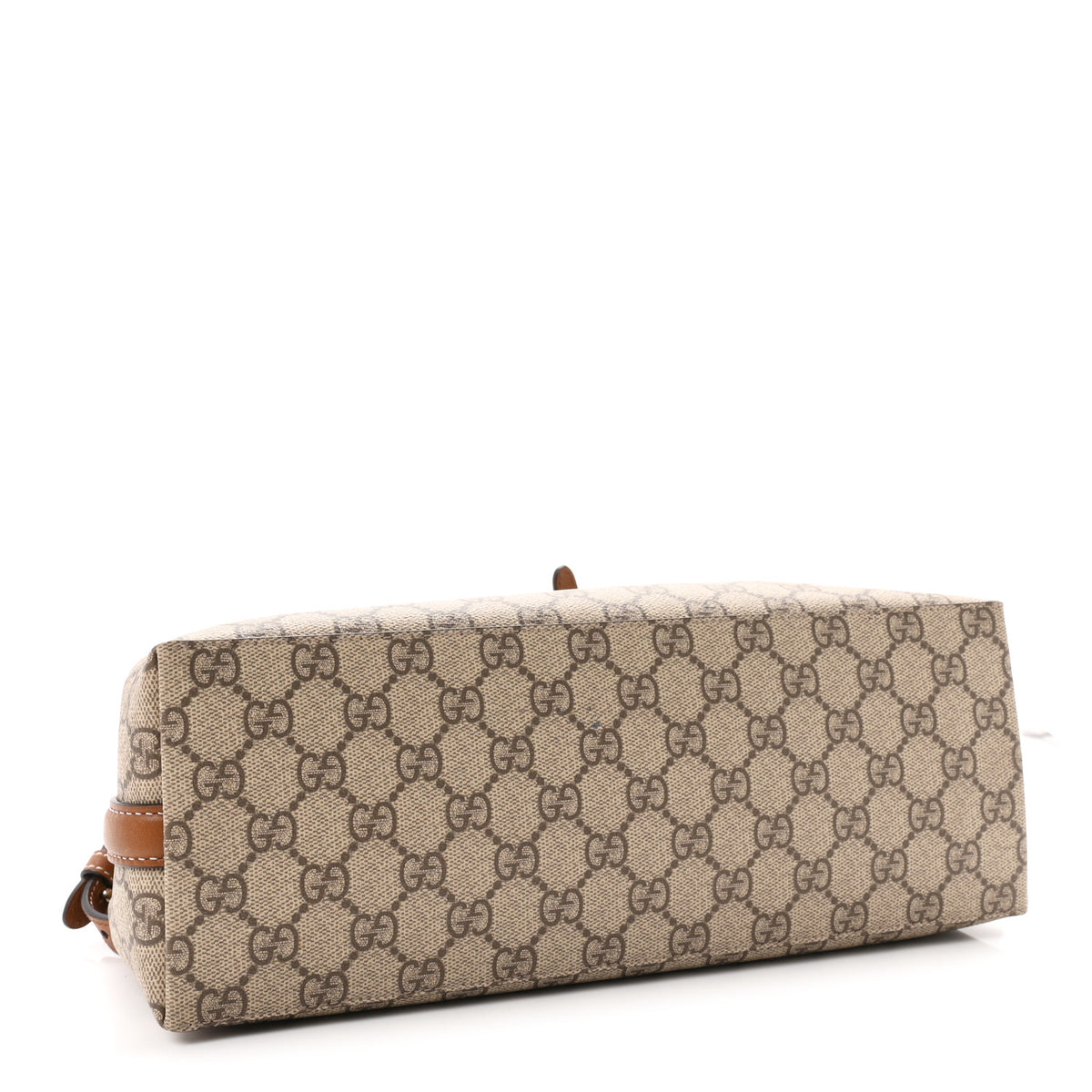 GG Supreme Monogram Emblem Medium Tote Bag Beige Dark Brown
