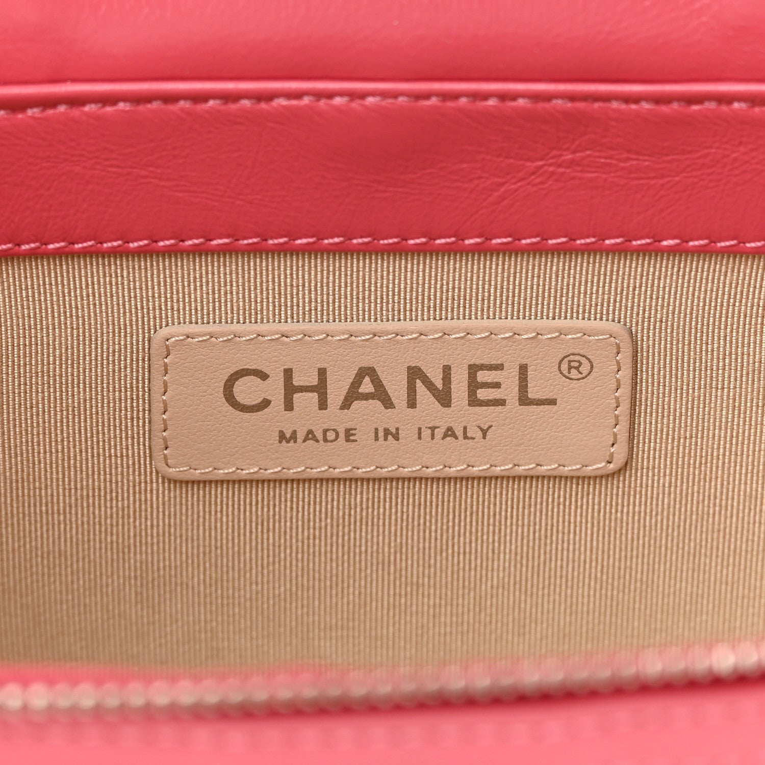 Chanel Calfskin Raffia Small Take Away Vanity Case Bag Pink Beige 6 of 11