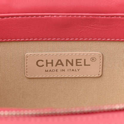 Chanel Calfskin Raffia Small Take Away Vanity Case Bag Pink Beige 6 of 11