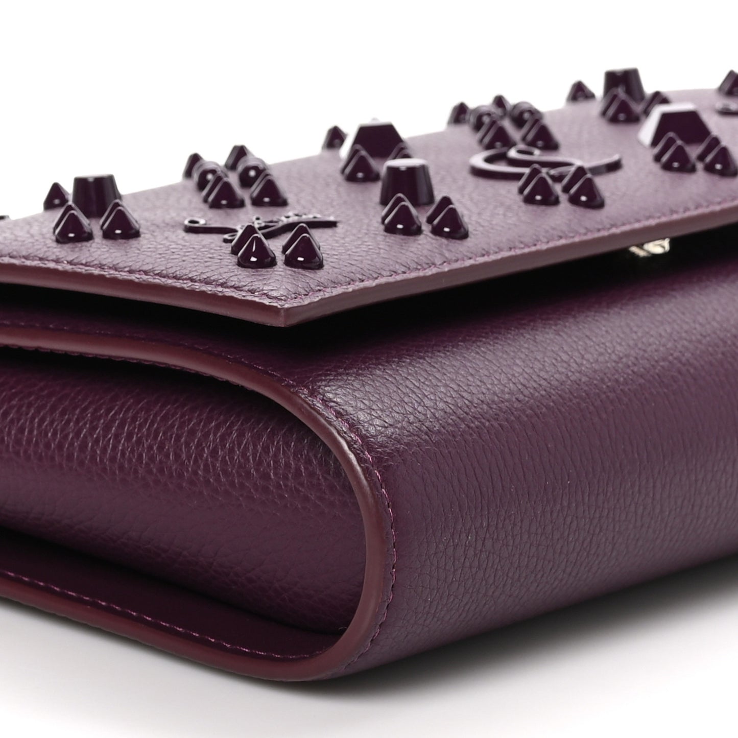 CHRISTIAN LOUBOUTIN Calfskin Spikes Loubinthesky Paloma Clutch Merlot