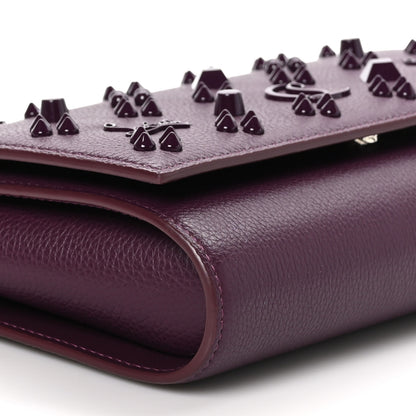 Christian Louboutin CHRISTIAN LOUBOUTIN Calfskin Spikes Loubinthesky Paloma Clutch Merlot 10 of 11