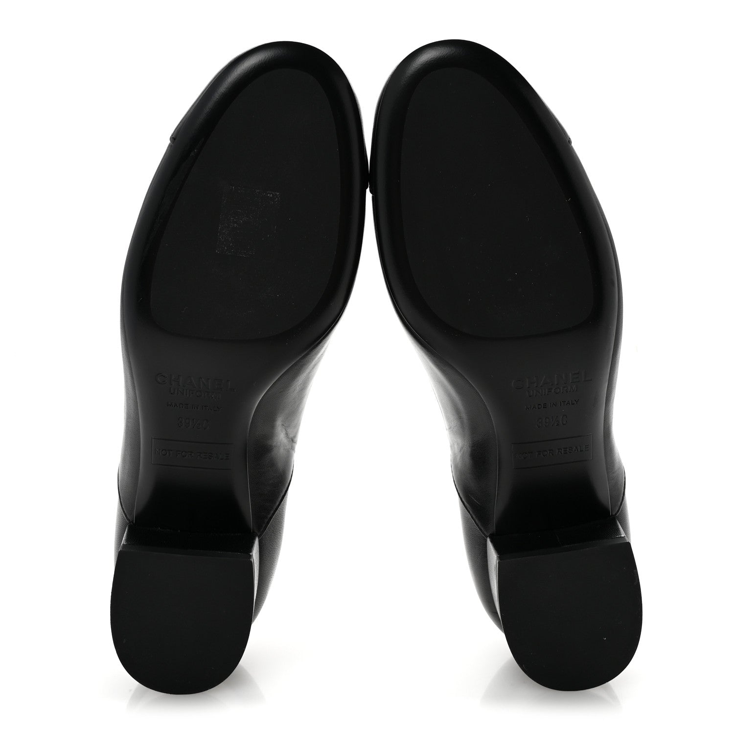 Chanel Smooth Lambskin Lace Up Shoes 39.5 Black 6 of 9