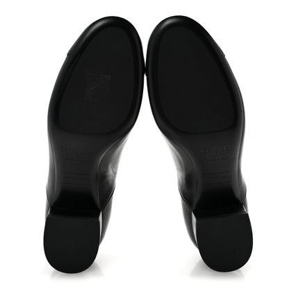 Chanel Smooth Lambskin Lace Up Shoes 39.5 Black 6 of 9